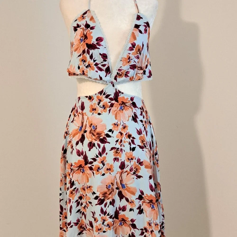 Alexia Admor Ali Fit And Flare Blue Floral Print Size Size 10 NWT